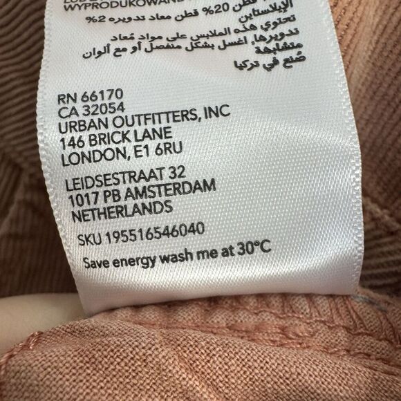 BDG Corduroy Zip Coverall Wide Leg Jumpsuit Size S Pink Utility Cargo 70s Retro - Picture 14 of 14